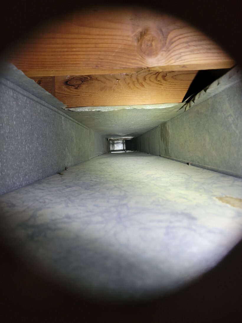 The same air duct after SafeAir Duct Care cleaning, clean and clear